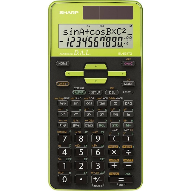 Sharp EL-531TG Skolräknare Grön Display (ställen): 10