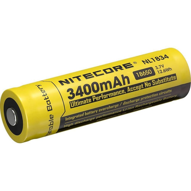 NiteCore NL1834 Specialbatteri laddbart 18650 Li-Ion
