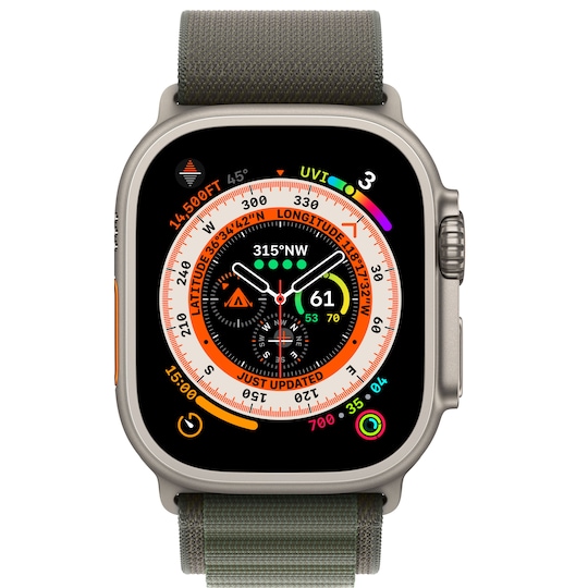 Apple Watch Ultra 49mm GPS+CEL Titanium L (Green / Alpine Loop) - Elgiganten