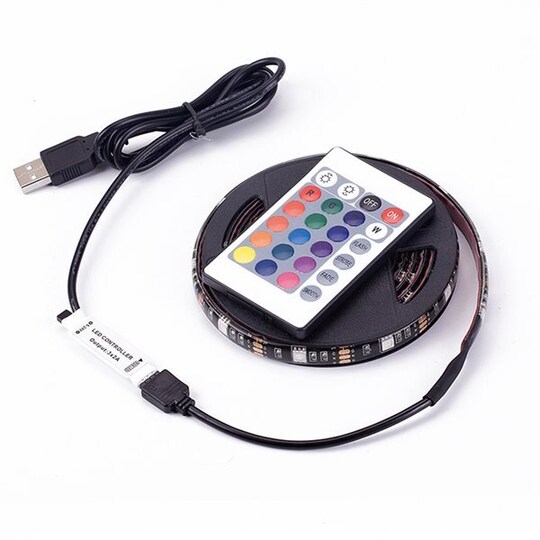 Led Slinga 5050 USB rgb färg Remote 24knappars - 3 meter Vattentät -  Elgiganten