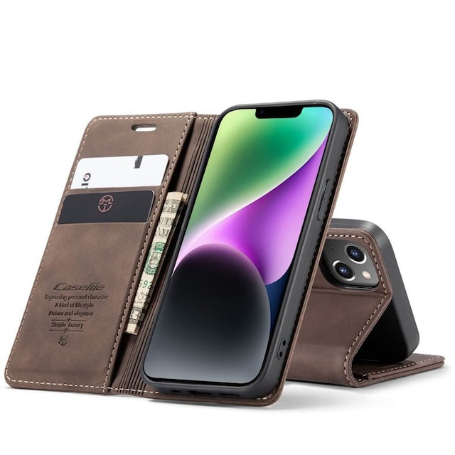 CaseMe Smart Magnet FlipCase Apple iPhone 14 Plus - Coffee