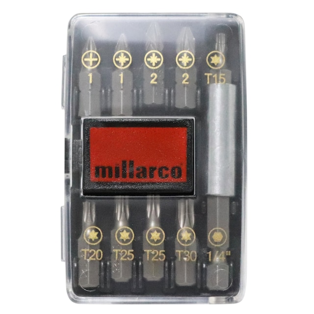 Millarco® bitssats S2 stål 10 delar