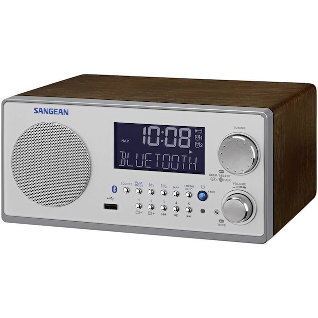 Sangean WR-22 Bordsradio FM, AM AUX, Bluetooth Valnöt