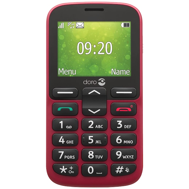 Doro 1385 mobiltelefon (röd) - Enbart 2G
