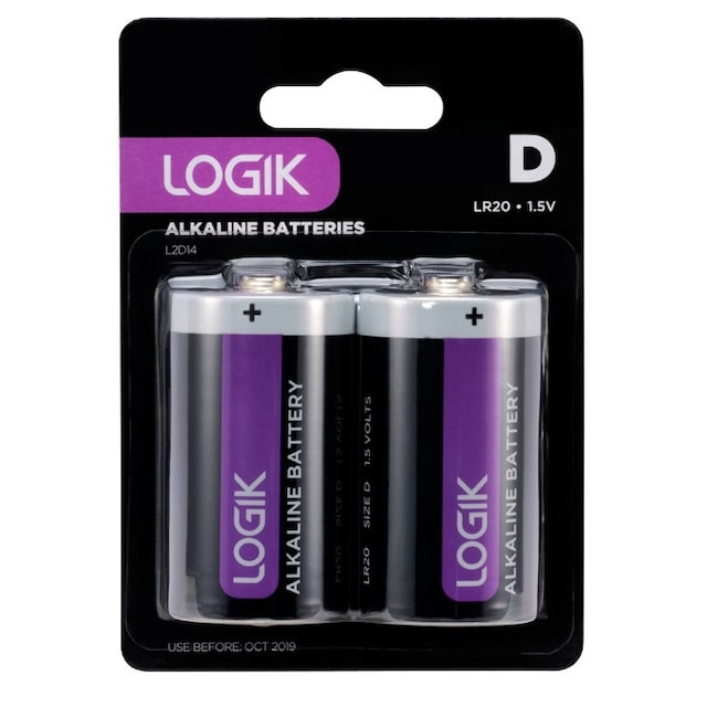 Logik Alkaline Batteri D 13100 mAh (2 pack)