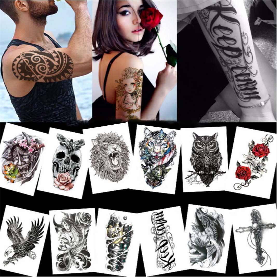 Stora temporära fake tatueringar 14 st Flerfärgad - Elgiganten