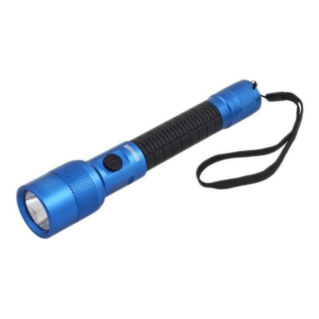 Maxell UV LED-ficklampa, IP44, aluminium, drivs av 2xAA batterier, blå