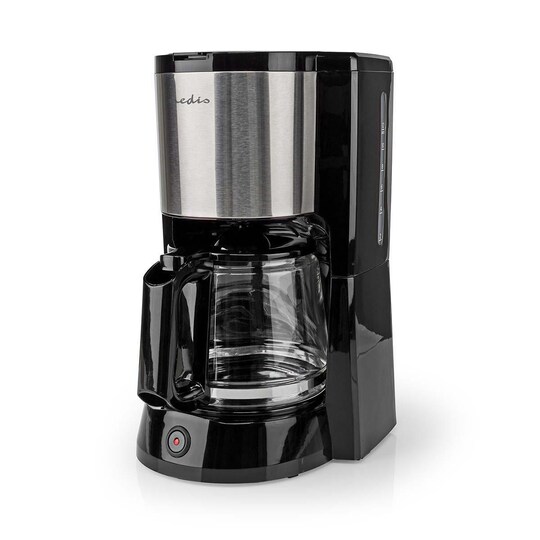 Nedis Kaffebryggare | Filtrera kaffe | 1.5 l | 12 Koppar |  Varmhållningsfunktion | Silver / Svart - Elgiganten