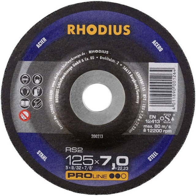 Skrubbskiva bockad 230 mm 22.23 mm Rhodius RS2 200274 1