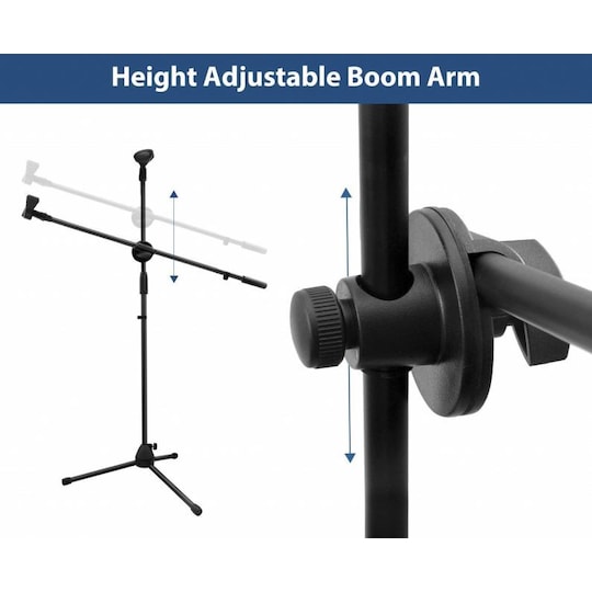 Mikrofonstativ med roterbar bom fällbar ben ställbar höjd 70-145cm -  Elgiganten