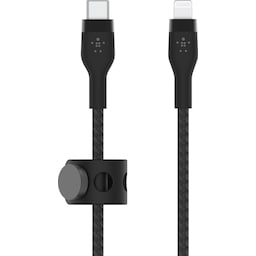 Belkin BoostCharge Pro Flex USB-C- till Lightning-kabel (svart)