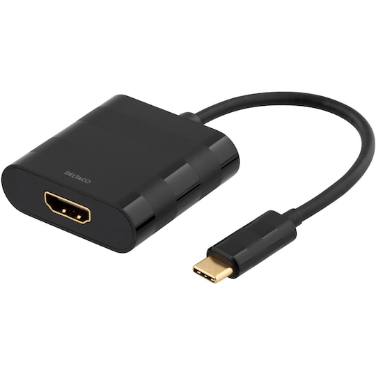 deltaco USB-C to HDMI adapter, USB type C male - HDMI female, black -  Elgiganten