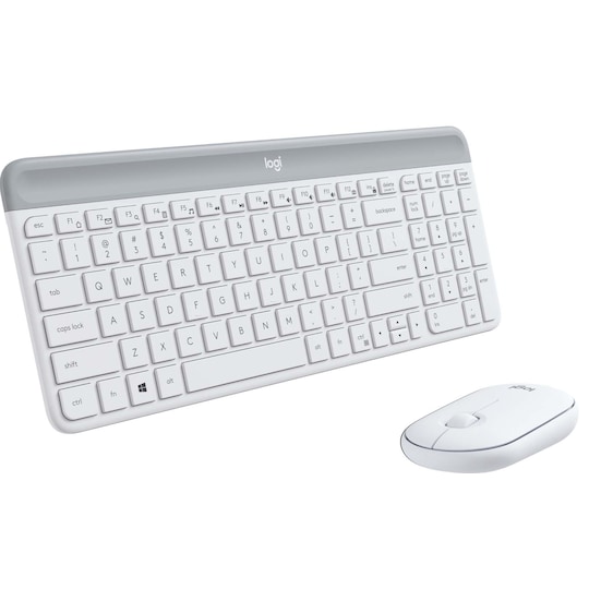 Logitech MK470 Slim Combo mus och tangentbord (vit) - Elgiganten