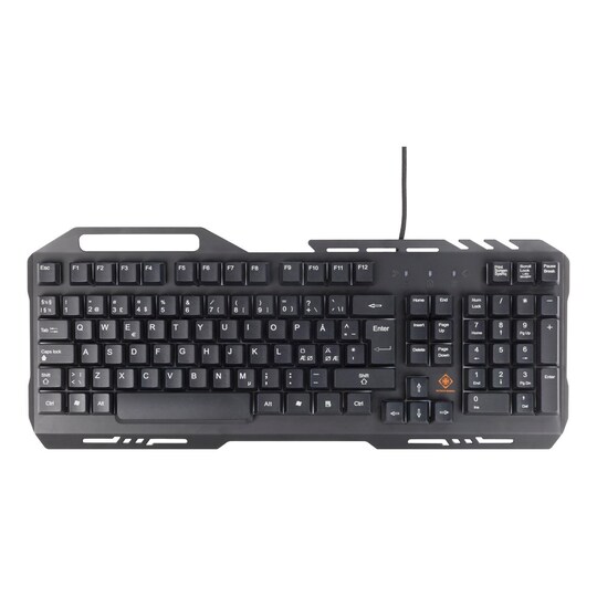 DELTACO GAMING DK120 RGB-belyst tangentbord, metallram, USB, svart -  Elgiganten