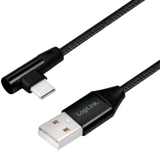 Vinklad USB-C-kabel USB 2.0 Max 3A 1m - Elgiganten