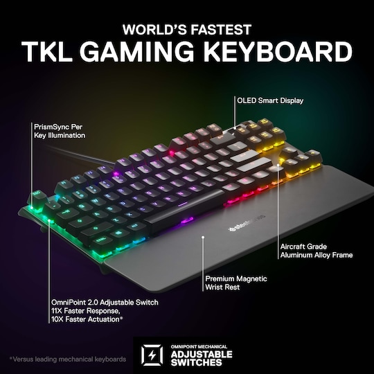 SteelSeries Apex Pro tenkeyless tangentbord för gaming - Elgiganten