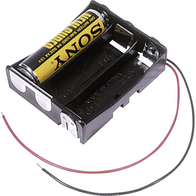 MPD BA3AAW Batterihållare 3x AA (R6) Kabel (L x B x H)