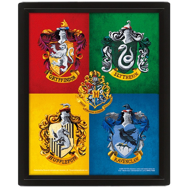 Harry Potter 3D väggkonst Colorful Crests