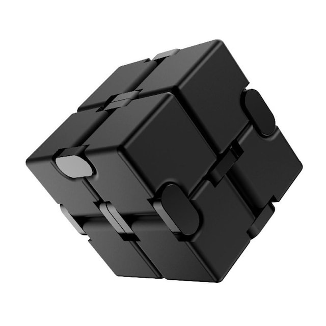 Fidget Spinner Avslappning Infinite Cube Metall Flip Kub - Svart