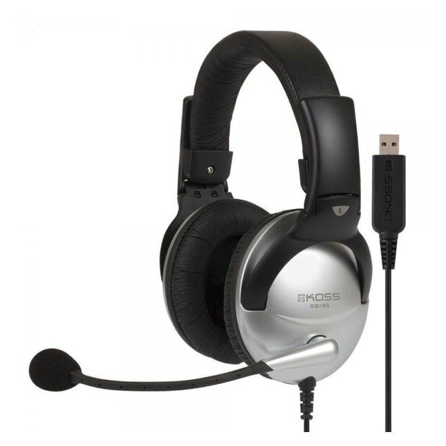 Koss Headset SB45 USB On-Ear Silver/Svart