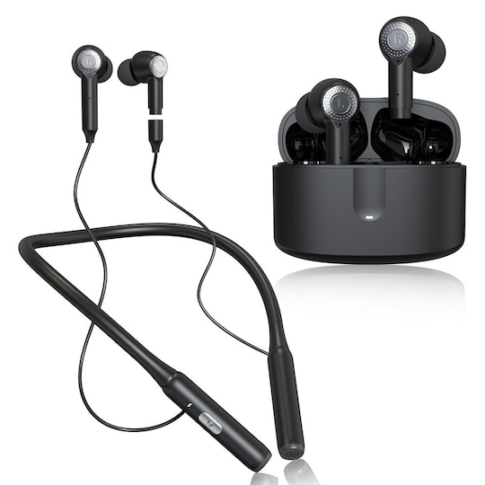 Trådlösa hörlurar Bluetooth 5.3 Touch Control 2-par Svart - Elgiganten