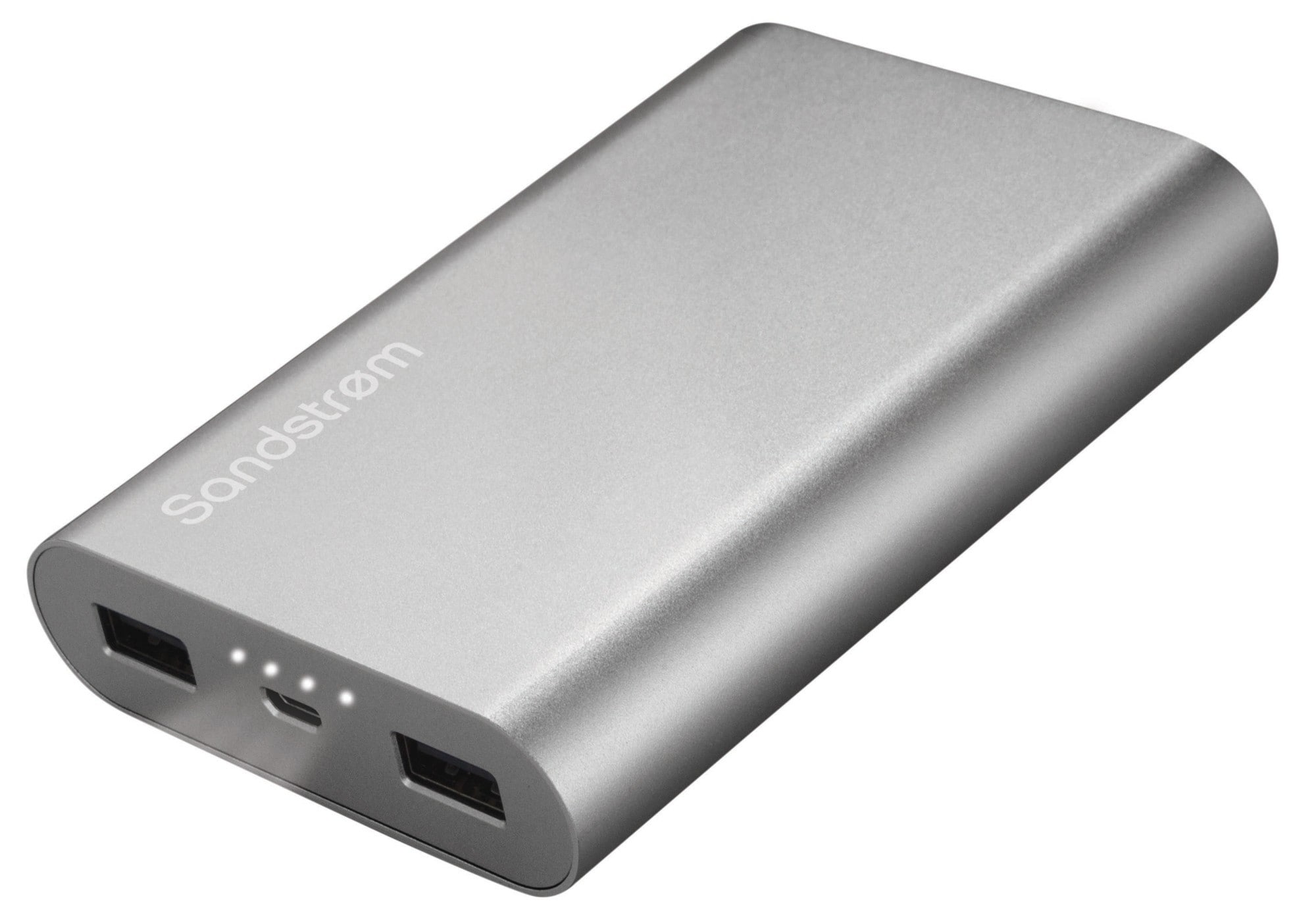 Sandstrøm Powerbank Dual USB S6B12K14 (silver) - Elgiganten