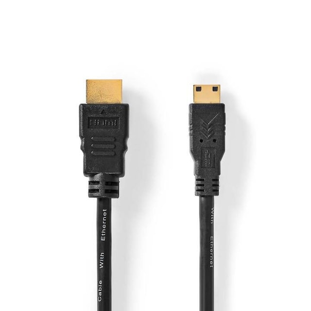 Nedis High Speed ​​HDMI ™ kabel med Ethernet | HDMI™ Kontakt | HDMI™ Mini kontakt | 4K@30Hz | 10.2 Gbps | 3.00 m | Rund | PVC | Svart | Kuvert