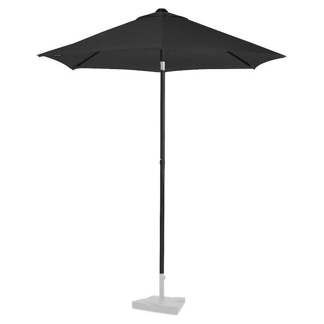 VONROC Premium parasoll Torbole Ø200cm - Inkl. parasollöverdrag - Runt parasoll - UV-beständig duk - Svart