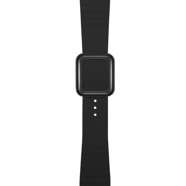 Klockarmband i silikon till Apple Watch 42/44/45mm, Svart