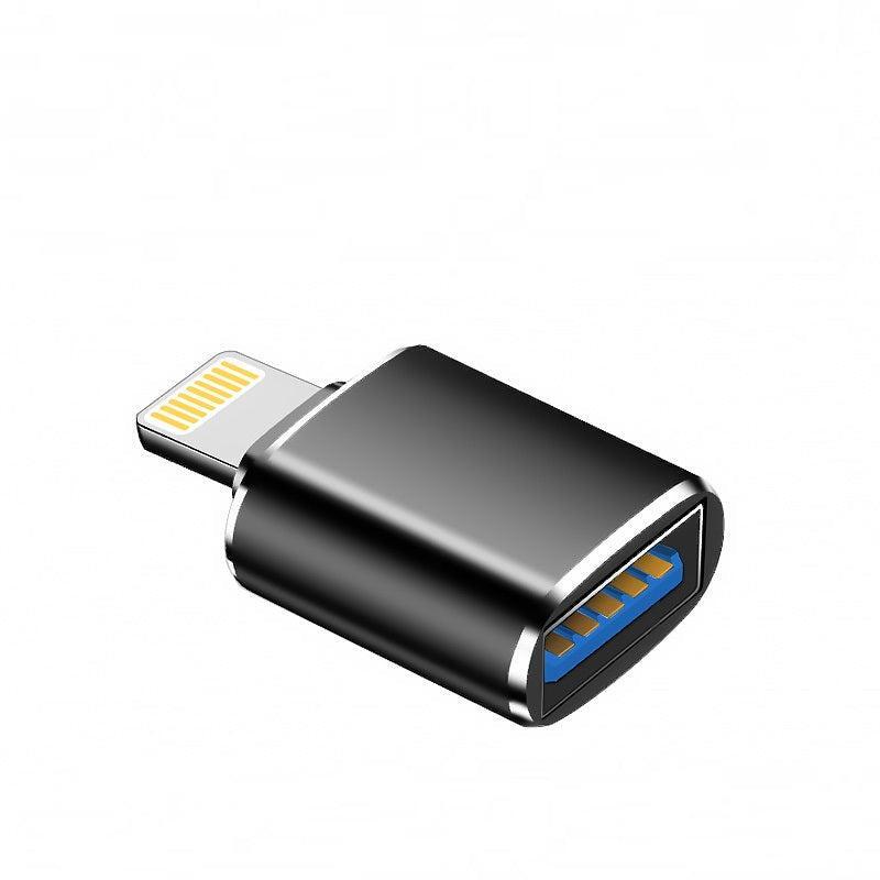 NÖRDIC USB3.0 OTG till Lightning adapter (Non MFI) svart stöd för iOS  koppla USB enheter till Iphone och Ipad - Elgiganten