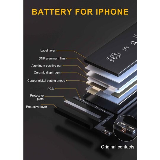 NÖRDIC Batteri till Iphone 5s med verktygskit 7delar och batteritejp  1560mAh - Elgiganten
