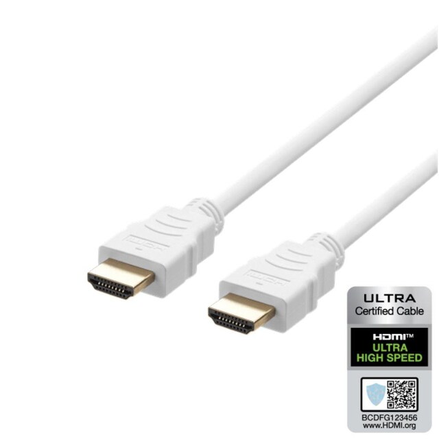 DELTACO Certifierade HDMI2.1 Ultra High Speed 8K 60Hz 4K 120Hz 48Gbps Dynamic HDR eARC Game Mode VRR Dolby ATMOS guldpläterad 3m