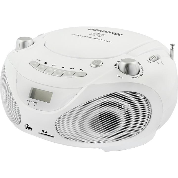 Champion Boombox CD/Radio/MP3/USB White - Elgiganten