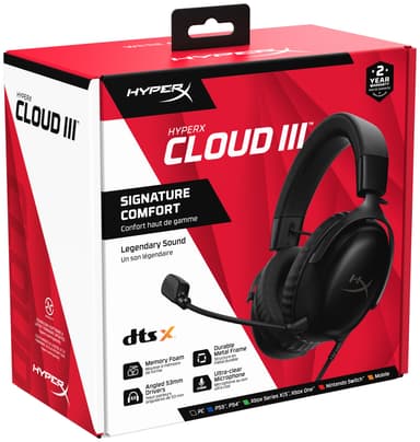 HyperX Cloud III gaming-headset (svart)