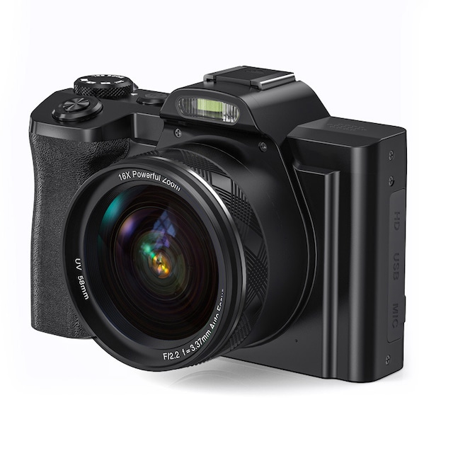 Digitalkamera 5K/48MP/16X zoom/6-axis anti-shake 3,5 tums skärm WiFi