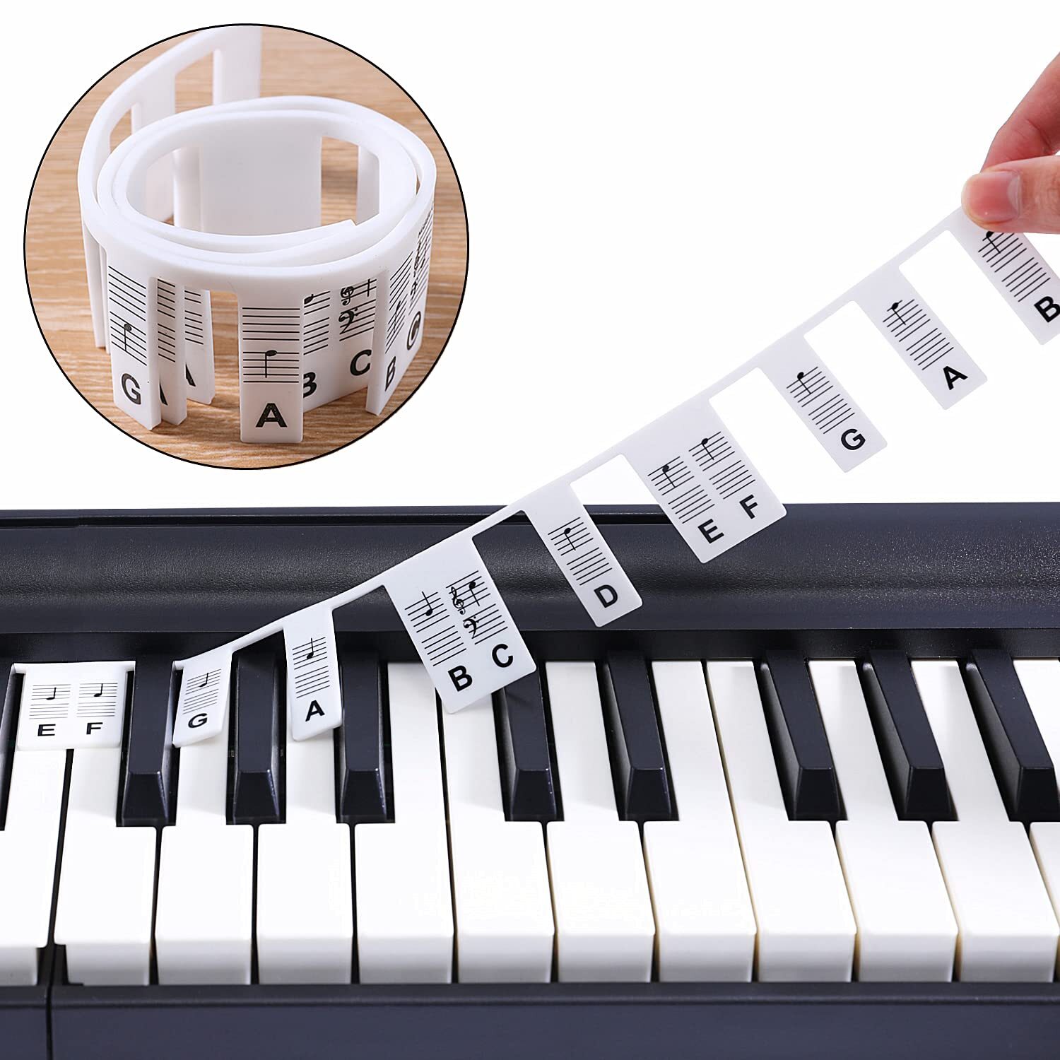 Avtagbara piano och keyboard etiketter 61 tangenter Vit - Elgiganten