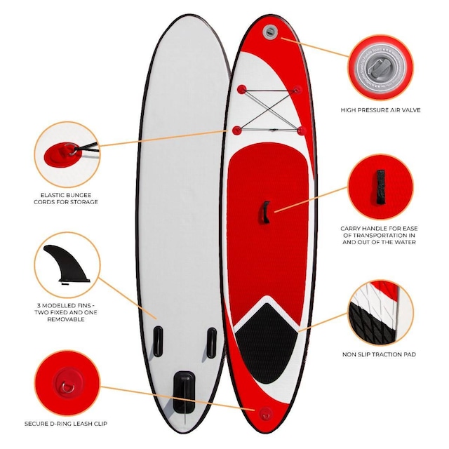 3m Uppblåsbar Paddle Board Röd
