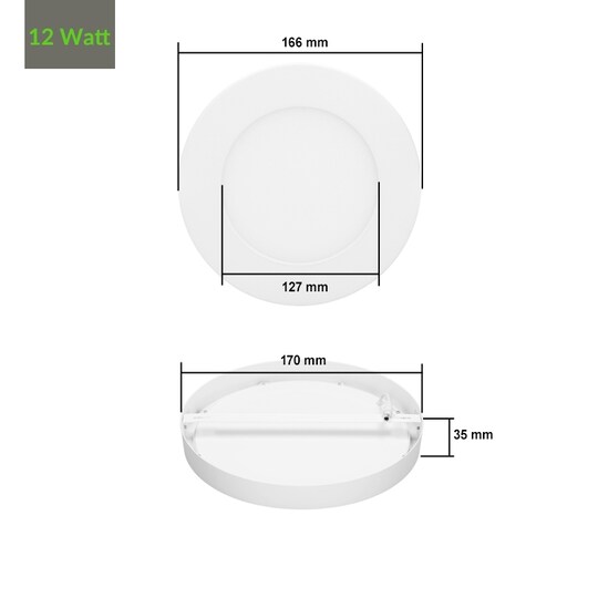 ECD Germany 3x Set Pack LED panelytan lampa taklampa vägglampa kallt vitt  runda - Elgiganten