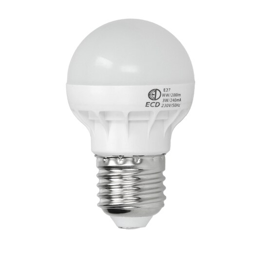 ECD Germany 8 E27 3W LED-lampa | 2800 Kelvin varmvit | 200 lumen | 220-240  | - Elgiganten