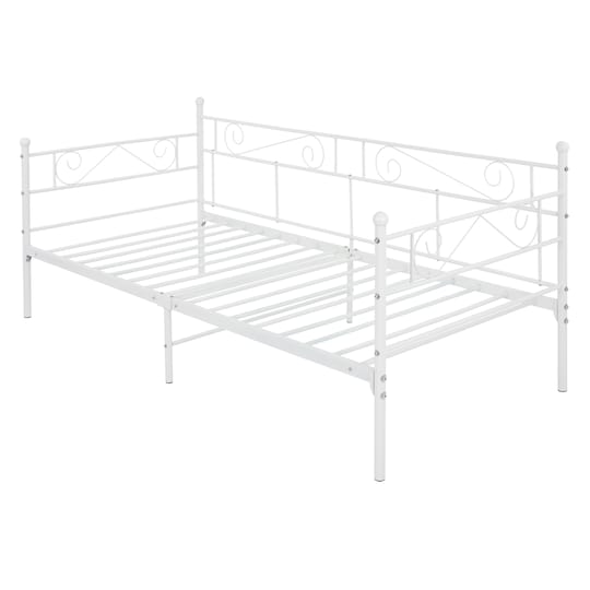 ML Design dag säng 90x200cm metall säng på stålram med huvud och fotdel,  slatt - Elgiganten