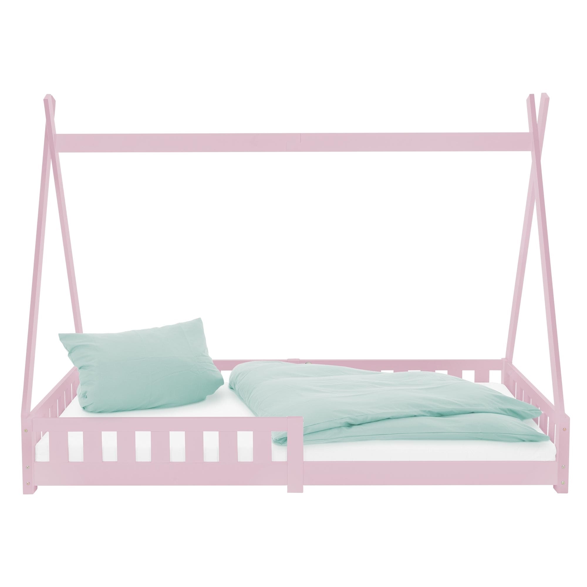 Barnsäng Tipi Pink Fall-Out Protection Trä säng hus säng Pine 200x90cm -  Elgiganten