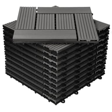 ECD Germany WPC terrassplattor 30x30cm 55er besparingsuppsättning för 5m²