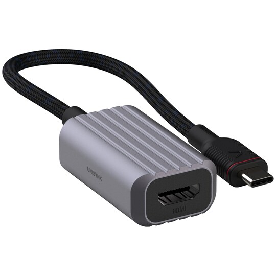 Unysink USB-C- till HDMI-adapter 10378 (grå) - Elgiganten