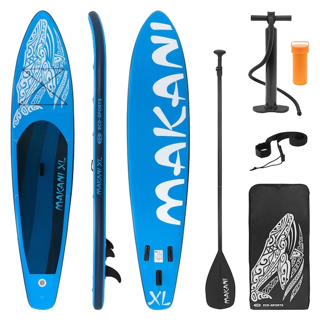 Uppblåsbar Stand Up Paddle Board Makani XL 380x80x15 cm Blå PVC