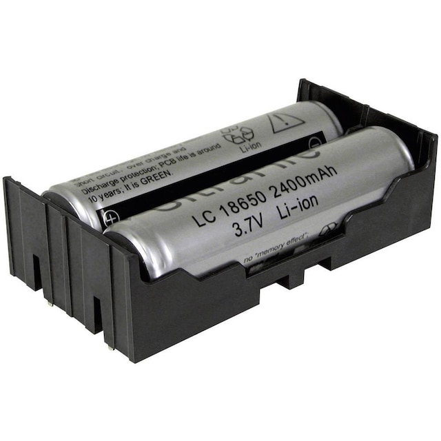 MPD BK-18650-PC4 Batterihållare 2x 18650 Genomgående