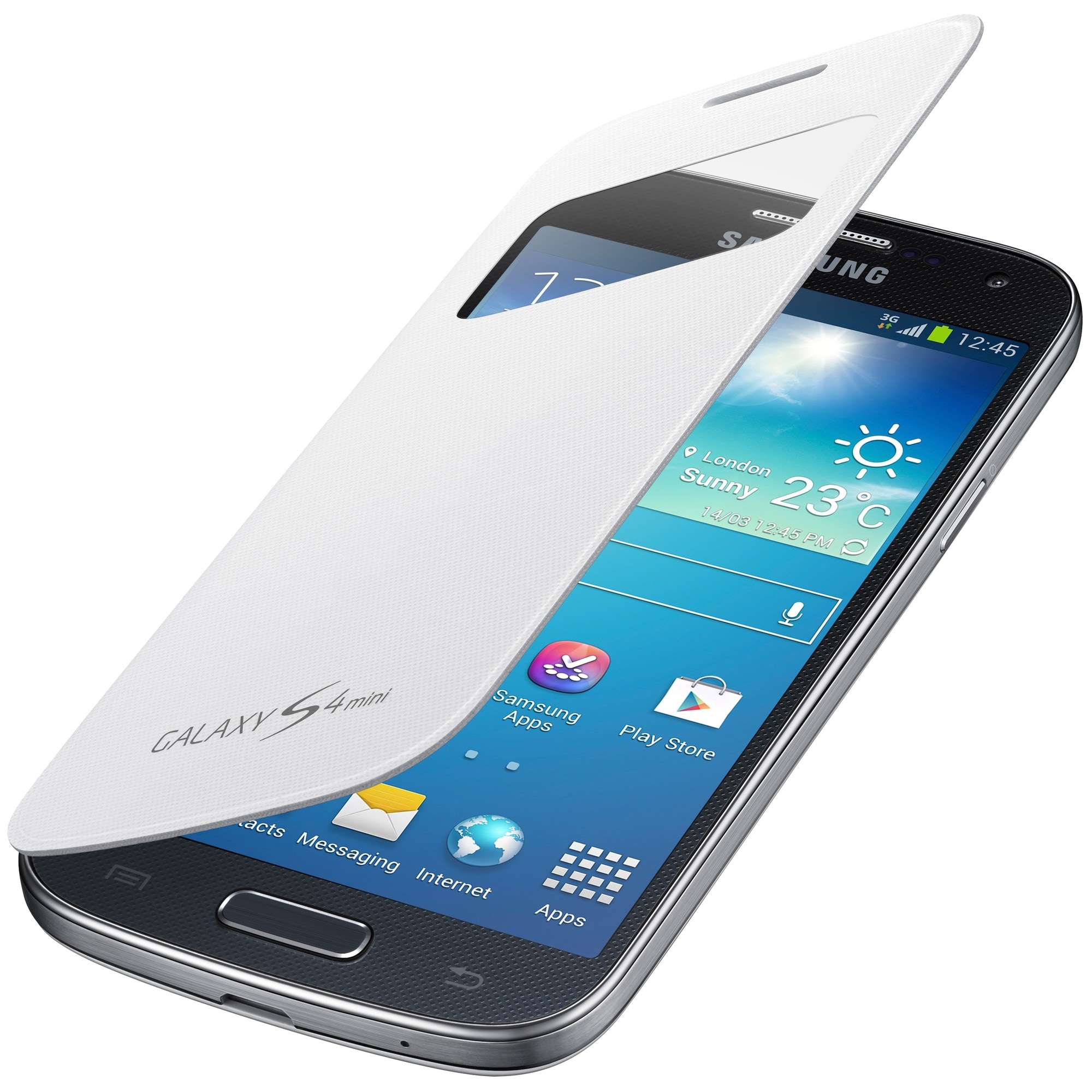 Samsung Flip Cover S-View Fodral Galaxy S4 mini (vit) - Elgiganten