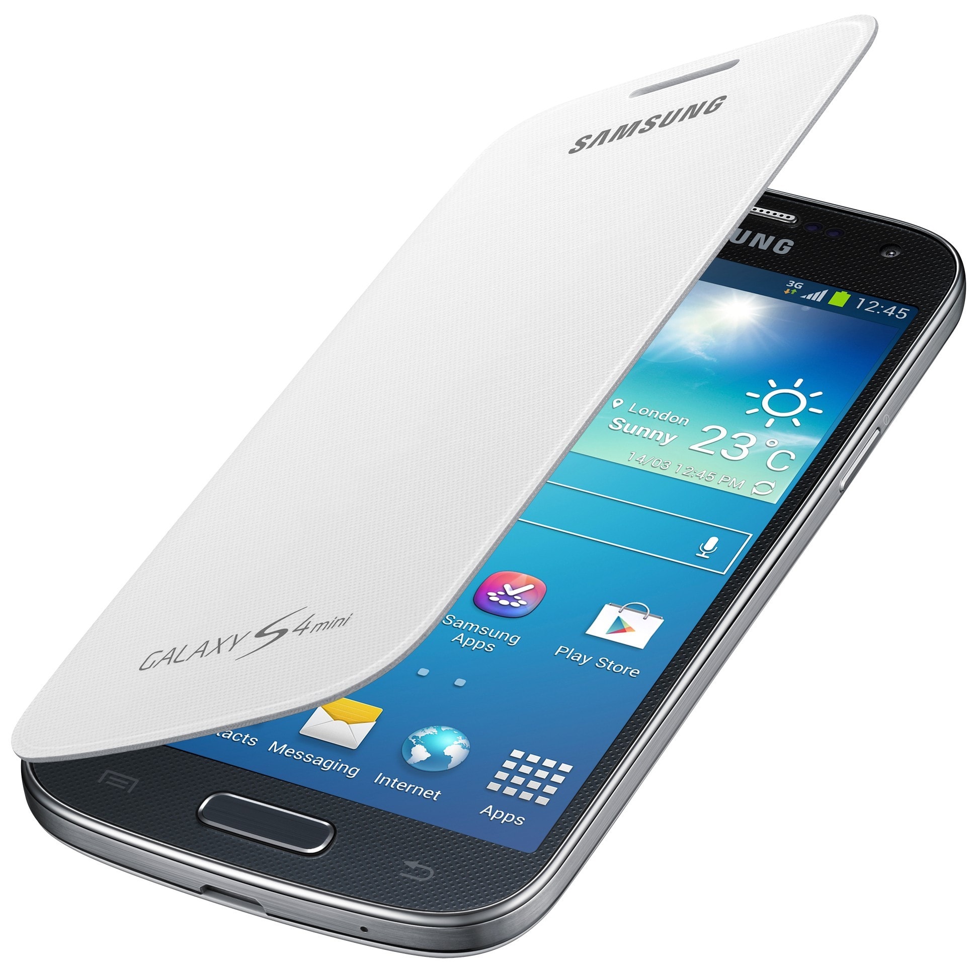Samsung Flip Cover Fodral till Galaxy S4 mini (vit) - Elgiganten