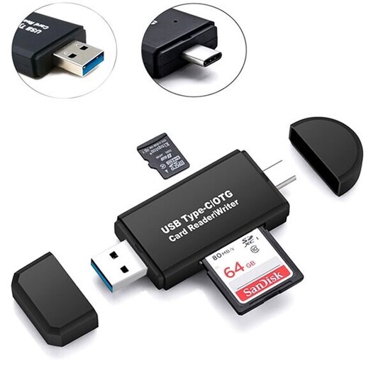 Minneskortläsare med USB 3.0 / USB Typ C - Elgiganten