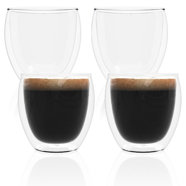4x Dubbelväggigt Espressoglas Kaffeglas Latte Macchiato