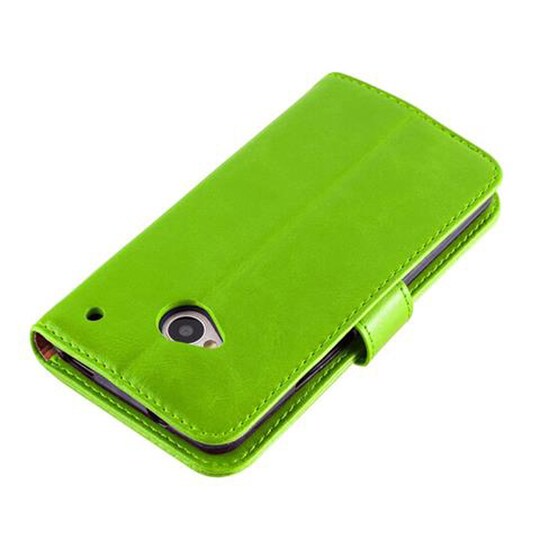 HTC ONE M7 Plånboksfodral Skal (Grön) - Elgiganten